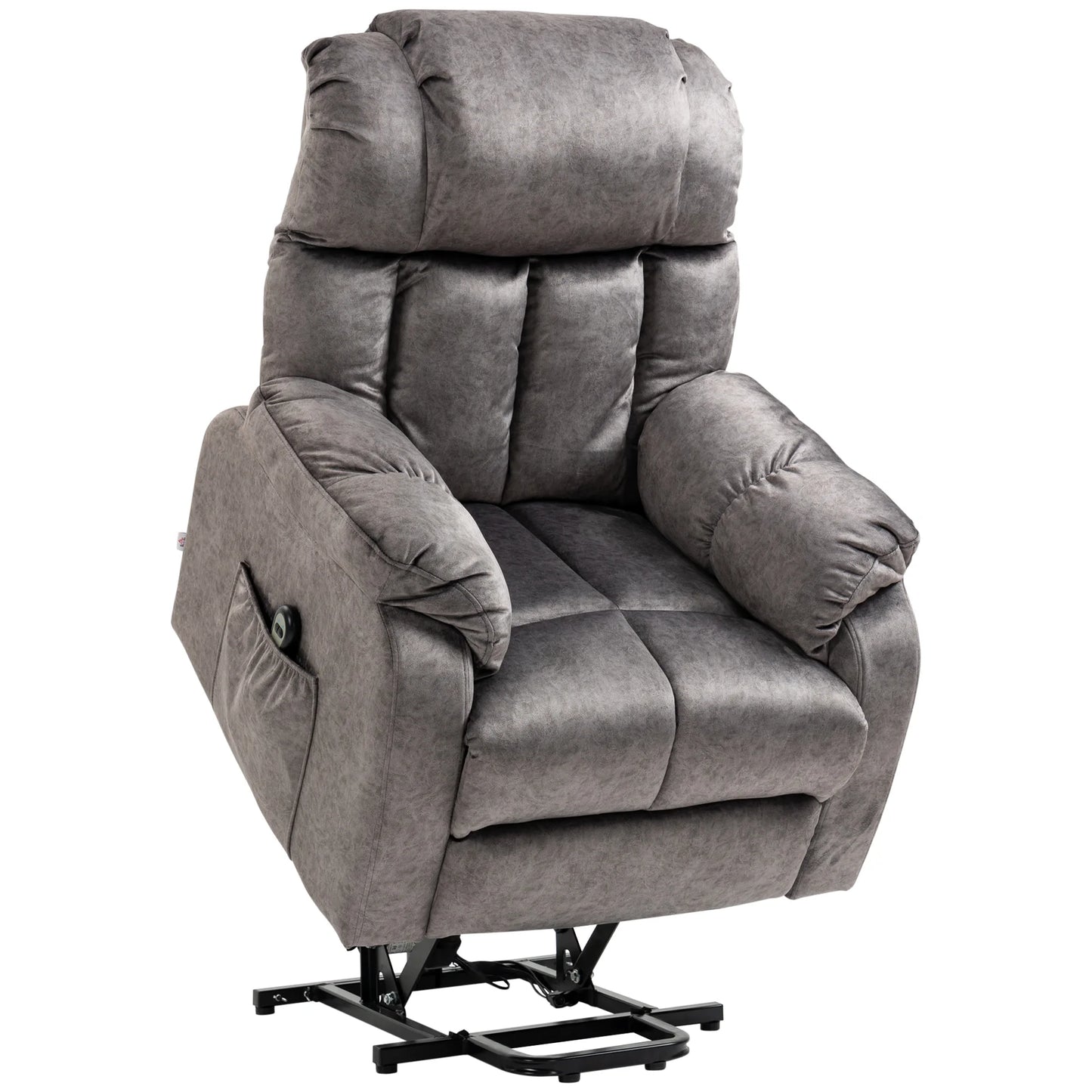 HOMCOM Elektrische Sta-op Fauteuil met Relaxfunctie – Grijs