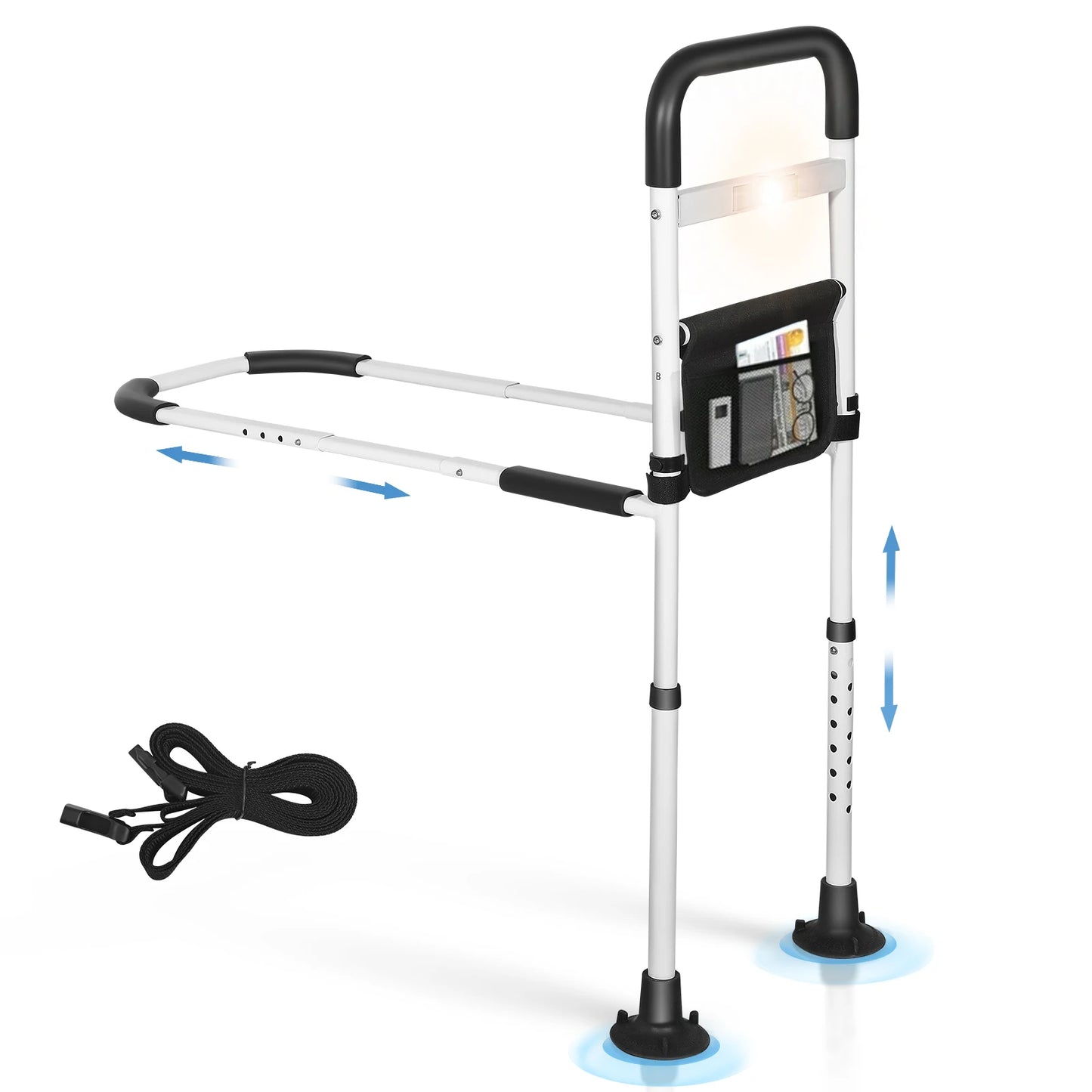 Bedrail kan op foto langer en korter worden