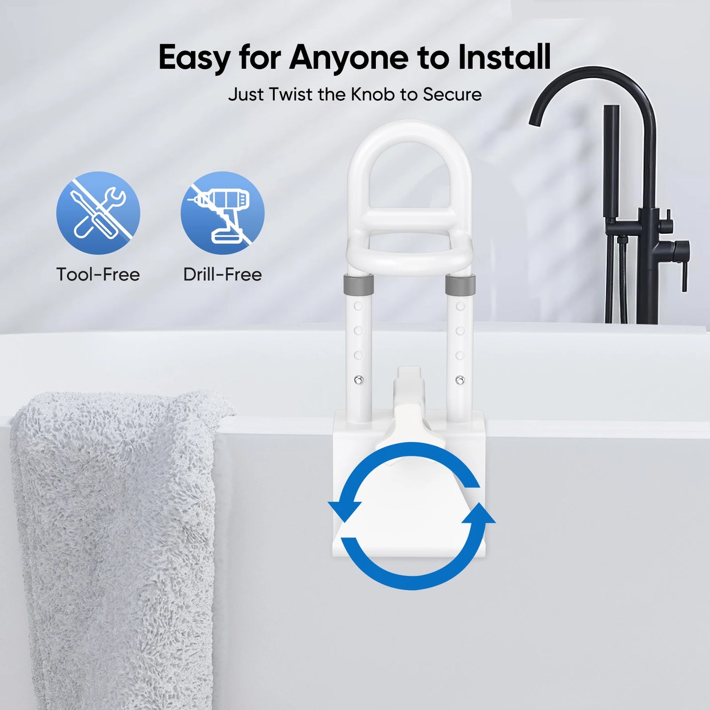 Handgreep met rotatie voor in bad