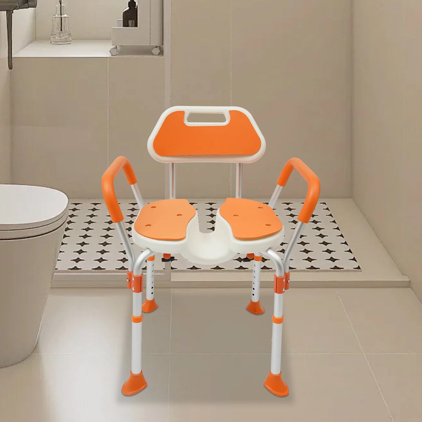 Stoel in verlichte badkamer