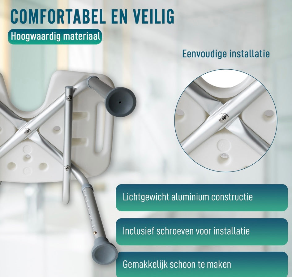Veilig Douchen Zonder Uitglijden – Douchestoel met Rugleuning