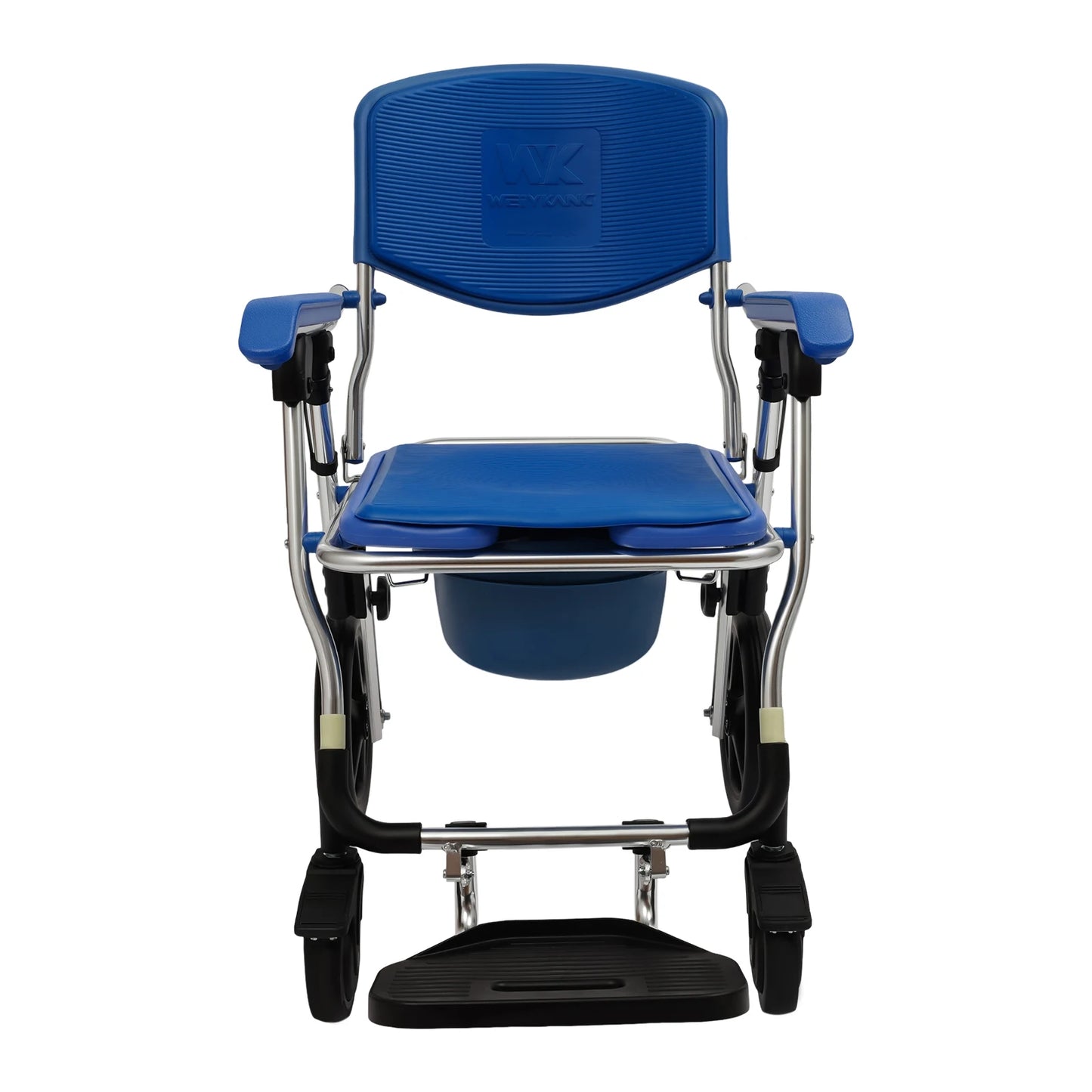 Mobiele douche- en toiletstoel met wielen – 3-in-1 hulpmiddel voor veilig wassen en toiletgebruik