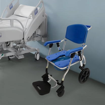 Mobiele douche- en toiletstoel met wielen – 3-in-1 hulpmiddel voor veilig wassen en toiletgebruik