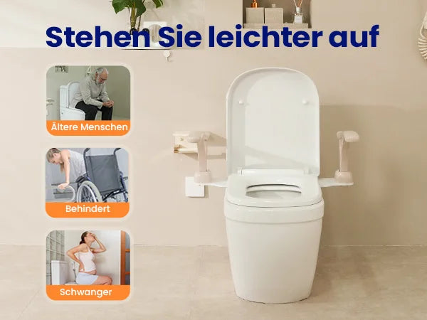 Toiletveiligheidsrails met Opvouwbare Handgrepen | Extra Steun bij Opstaan