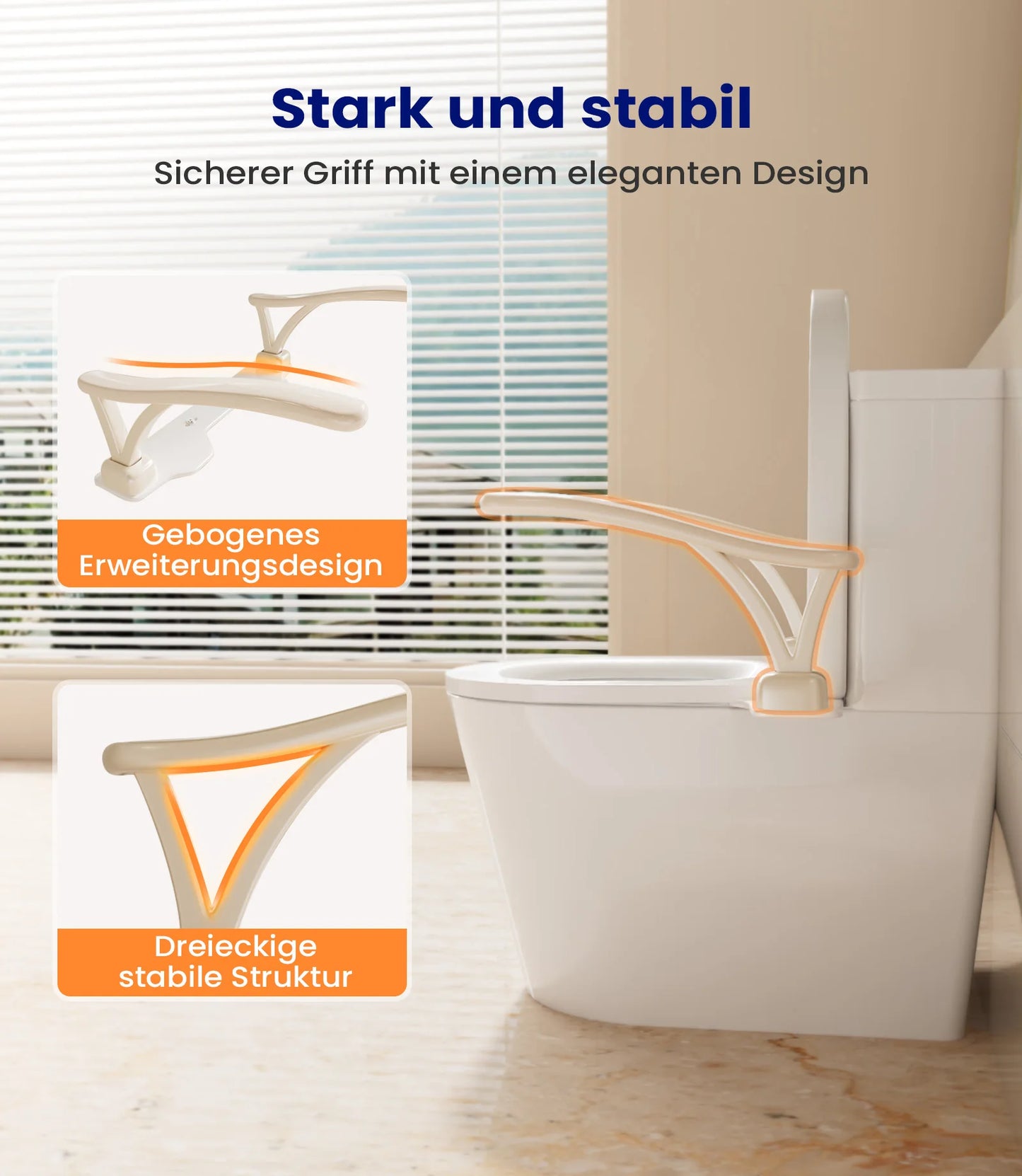 Toiletveiligheidsrails met Opvouwbare Handgrepen | Extra Steun bij Opstaan