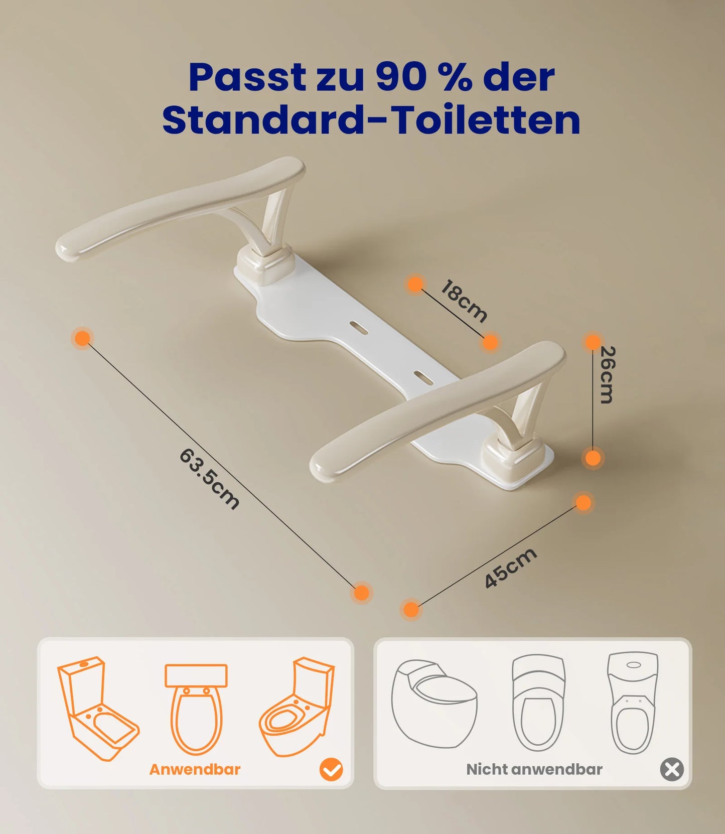 Toiletveiligheidsrails met Opvouwbare Handgrepen | Extra Steun bij Opstaan