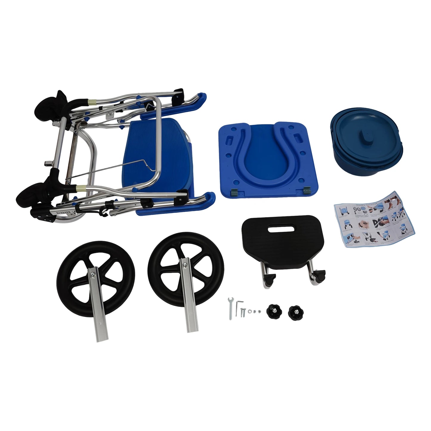 Mobiele douche- en toiletstoel met wielen – 3-in-1 hulpmiddel voor veilig wassen en toiletgebruik