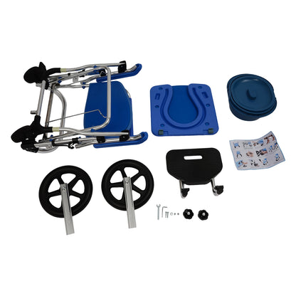 Mobiele douche- en toiletstoel met wielen – 3-in-1 hulpmiddel voor veilig wassen en toiletgebruik