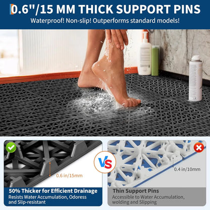 Antislip Tegelmatten 30x30 cm Set van 50 – Sneldrogend & Waterafvoerend voor de Badkamer