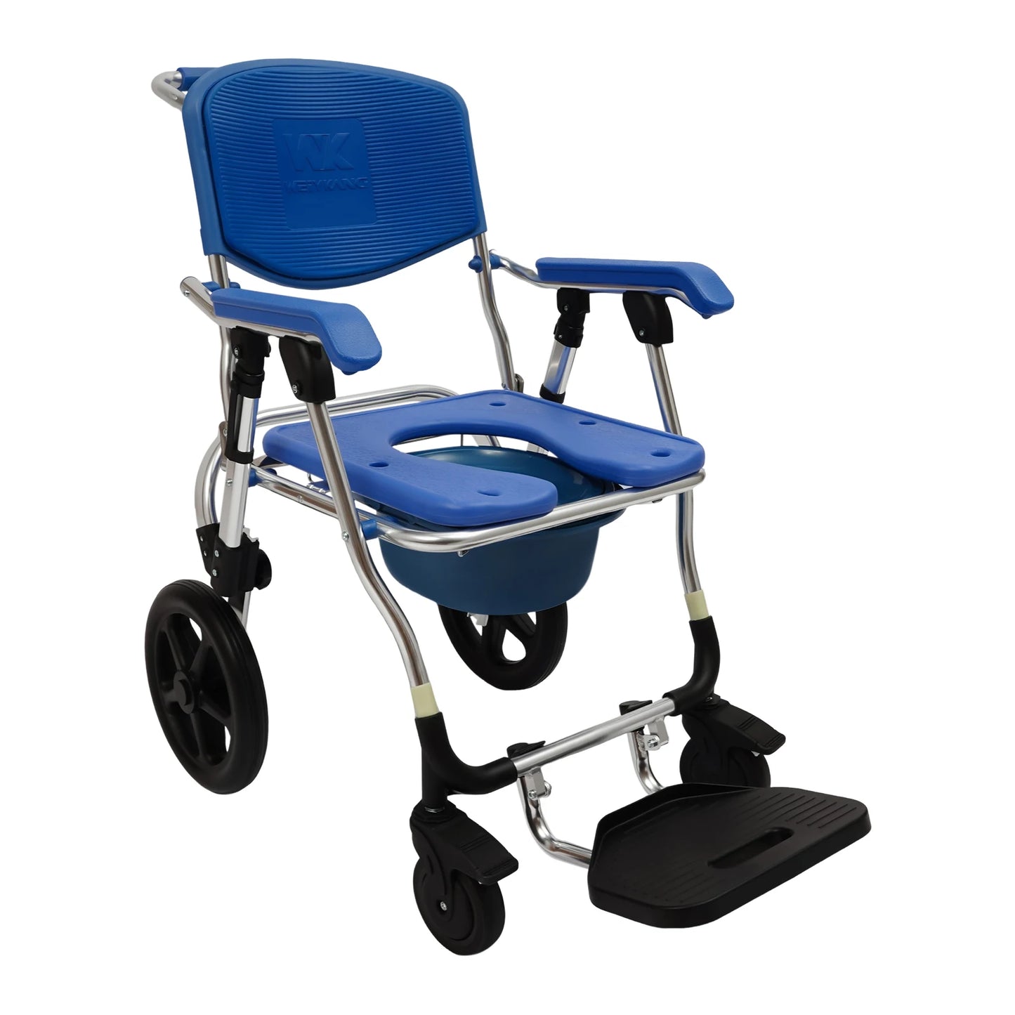 Mobiele douche- en toiletstoel met wielen – 3-in-1 hulpmiddel voor veilig wassen en toiletgebruik