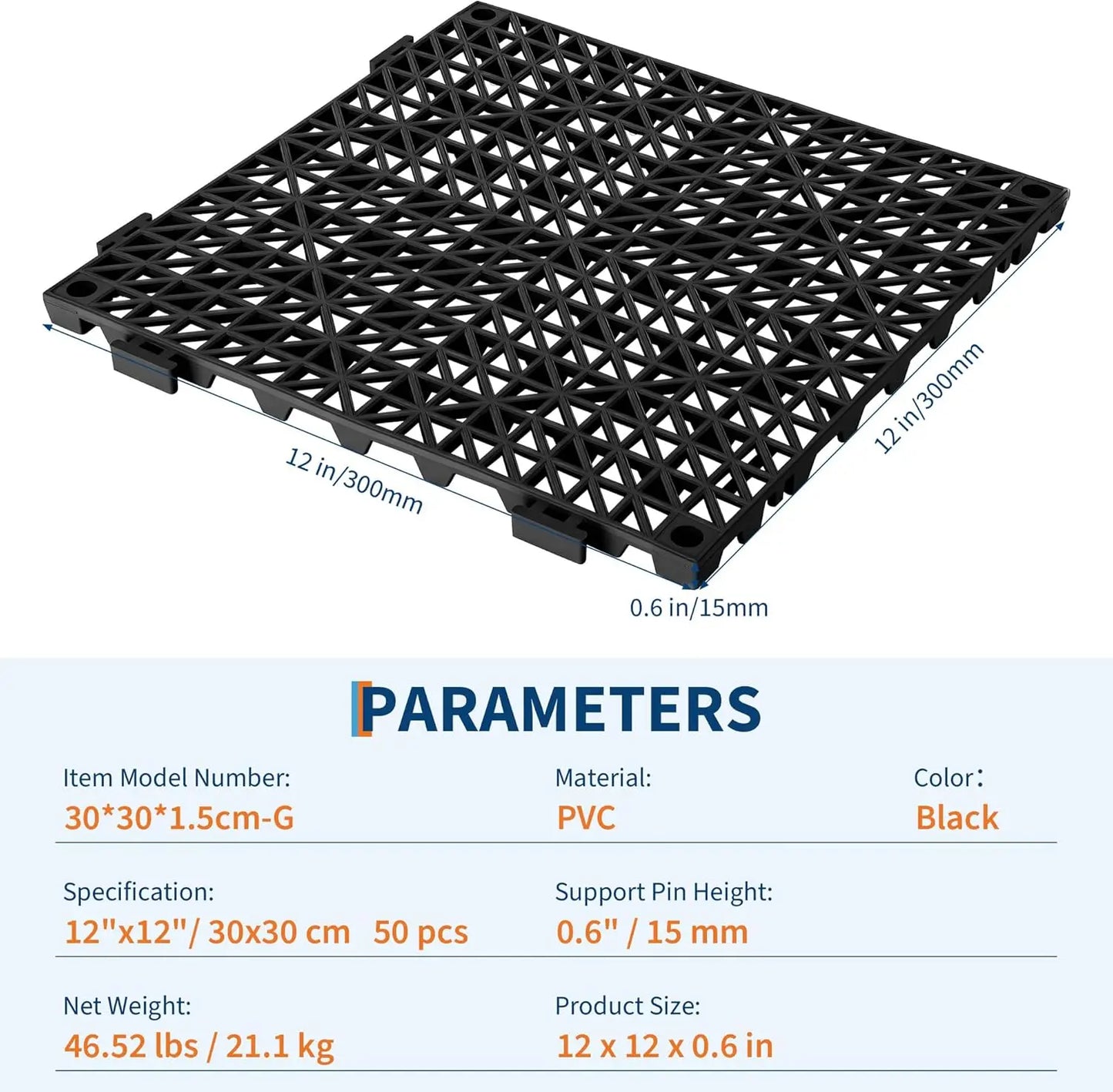 Antislip Tegelmatten 30x30 cm Set van 50 – Sneldrogend & Waterafvoerend voor de Badkamer